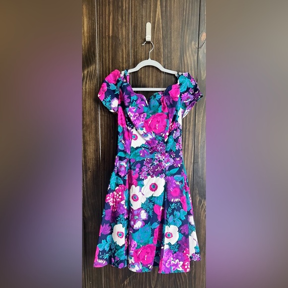 Vintage 90’s Floral Mini Party Dress-Size 5-Byers Too - Picture 5 of 8
